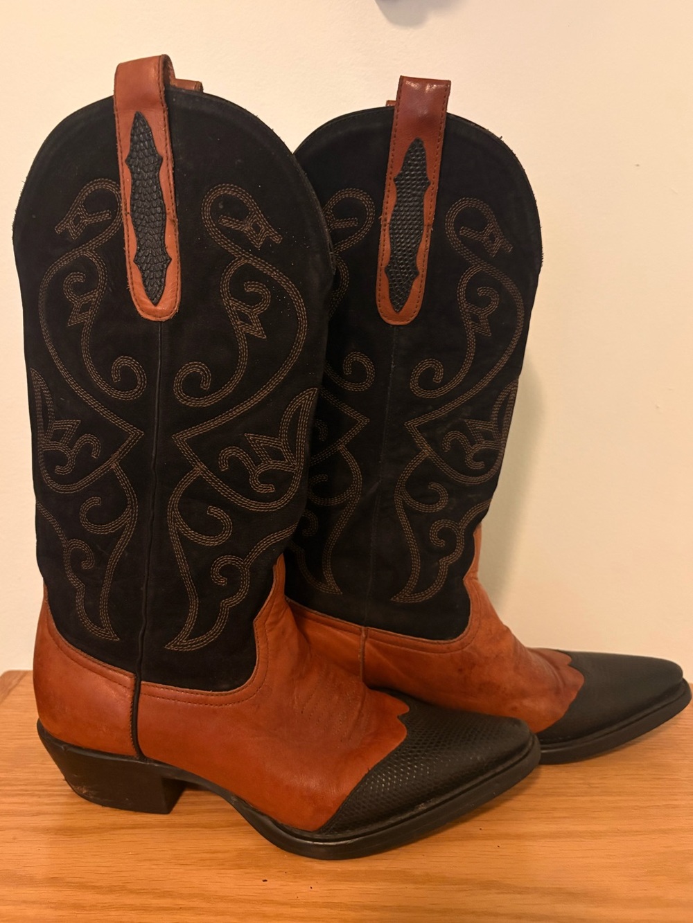 Nine West Vintage Leather and Suede Cowboy Boots